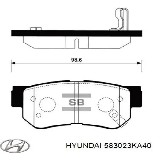 Задні гальмівні колодки Hyundai/Kia 583023KA40 ціна, від 16.64 USD