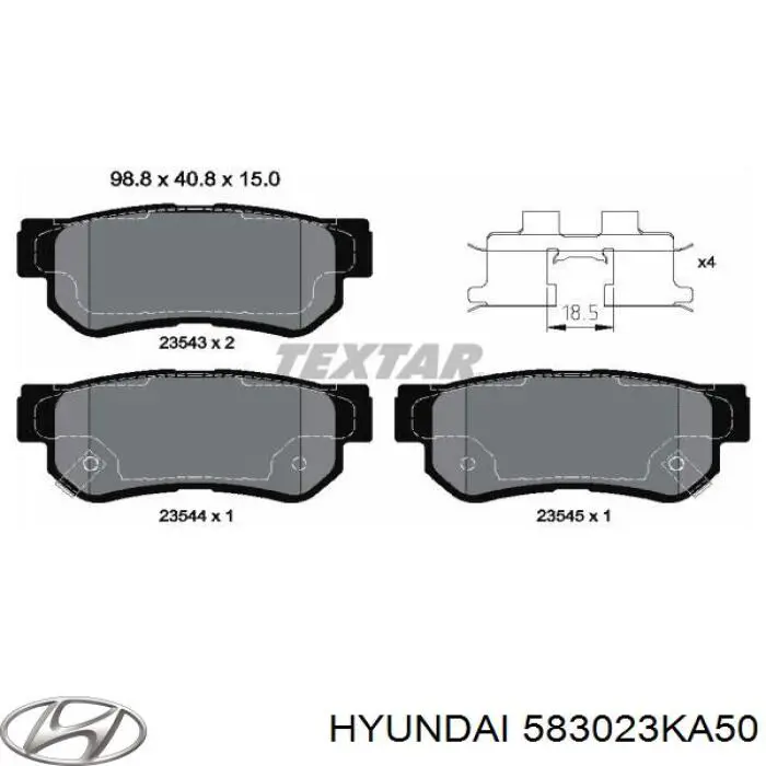 Купити 583023KA50 Hyundai/Kia Задні колодки