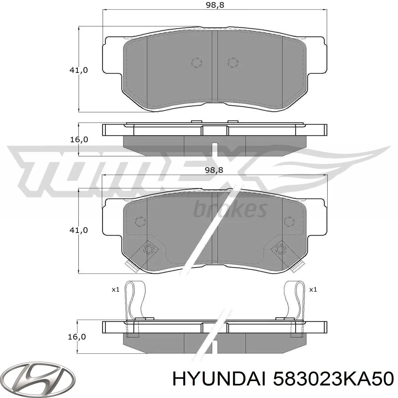 Задні гальмівні колодки Hyundai/Kia 583023KA50 ціна, від 16.58 USD