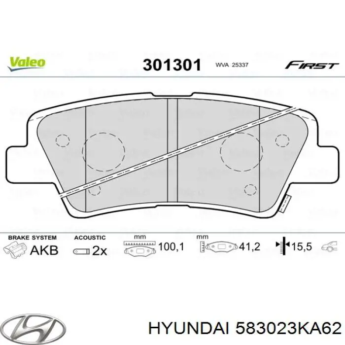 Купити 583023KA62 Hyundai/Kia Задні колодки