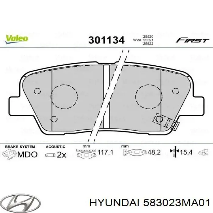 Купити 583023MA01 Hyundai/Kia Задні колодки