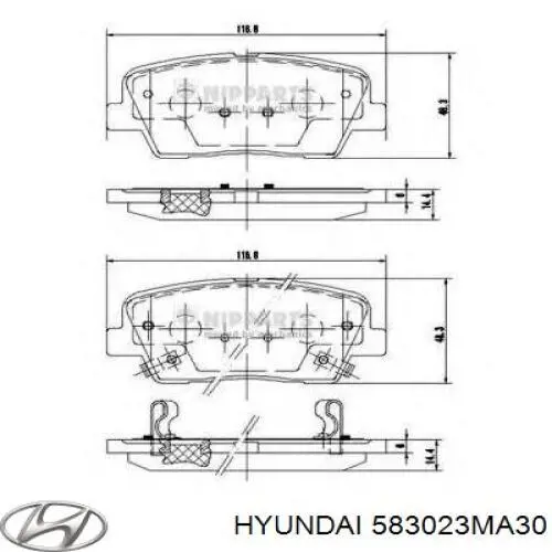 Задні гальмівні колодки Hyundai/Kia 583023MA30 ціна, від 22.57 USD