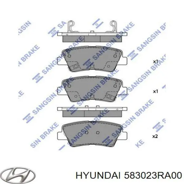 583023RA00 Hyundai/Kia колодки гальмові задні, дискові