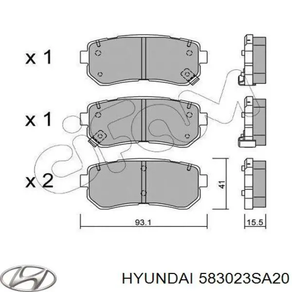 Купити 583023SA20 Hyundai/Kia Задні колодки