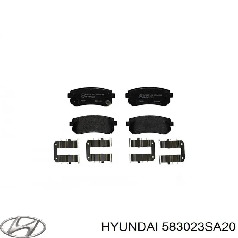 Задні гальмівні колодки 583023SA20 Hyundai/Kia
