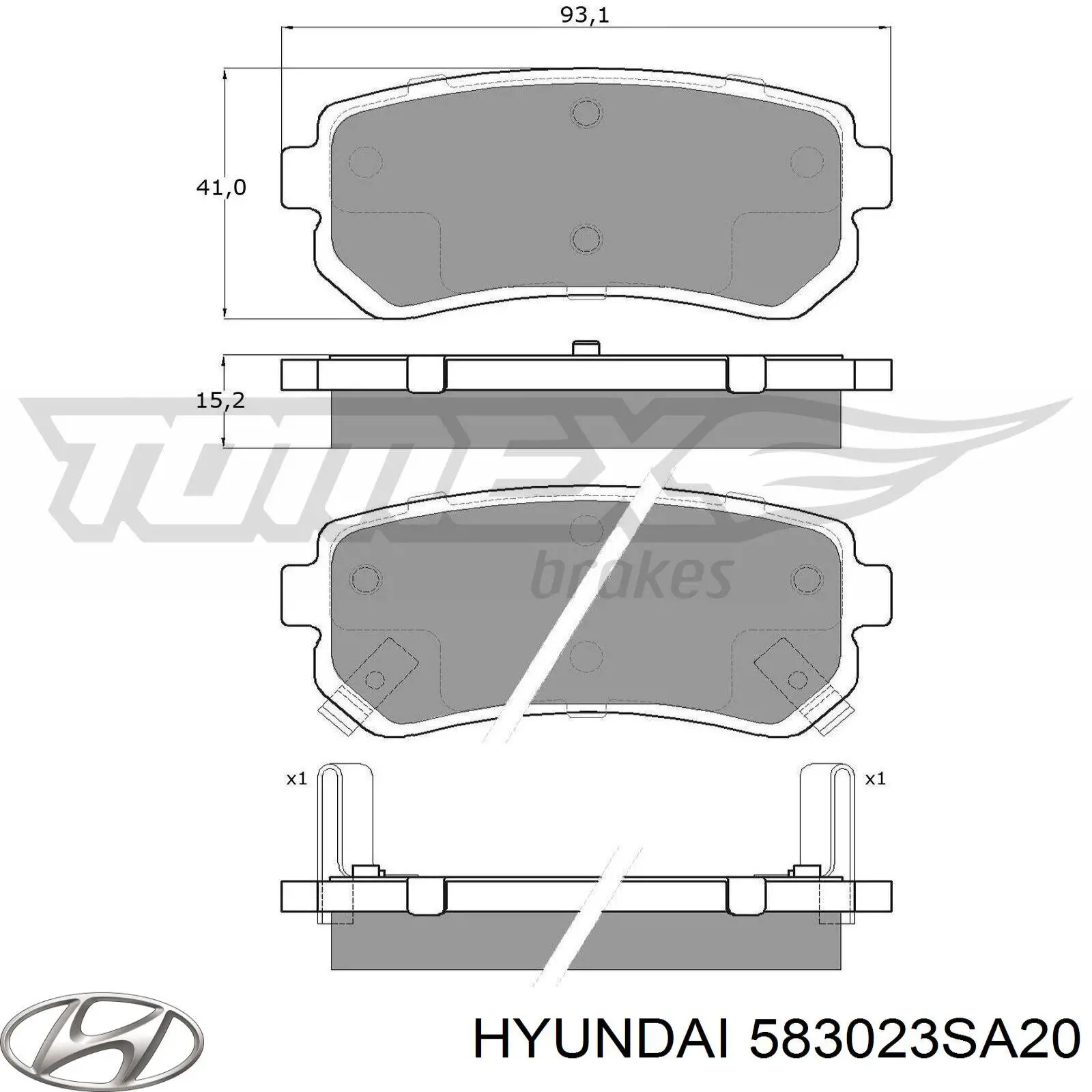 Задні дискові колодки Hyundai/Kia 583023SA20