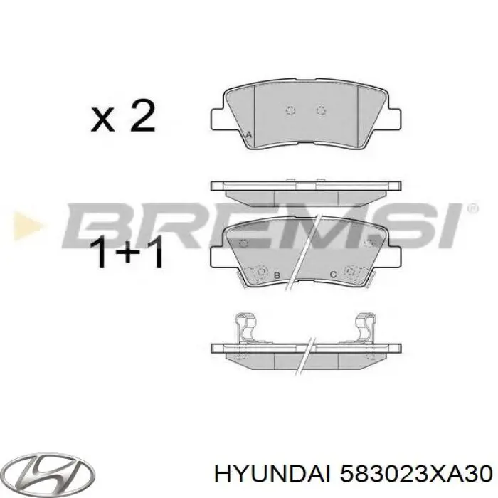 Задні дискові колодки Hyundai/Kia 583023XA30