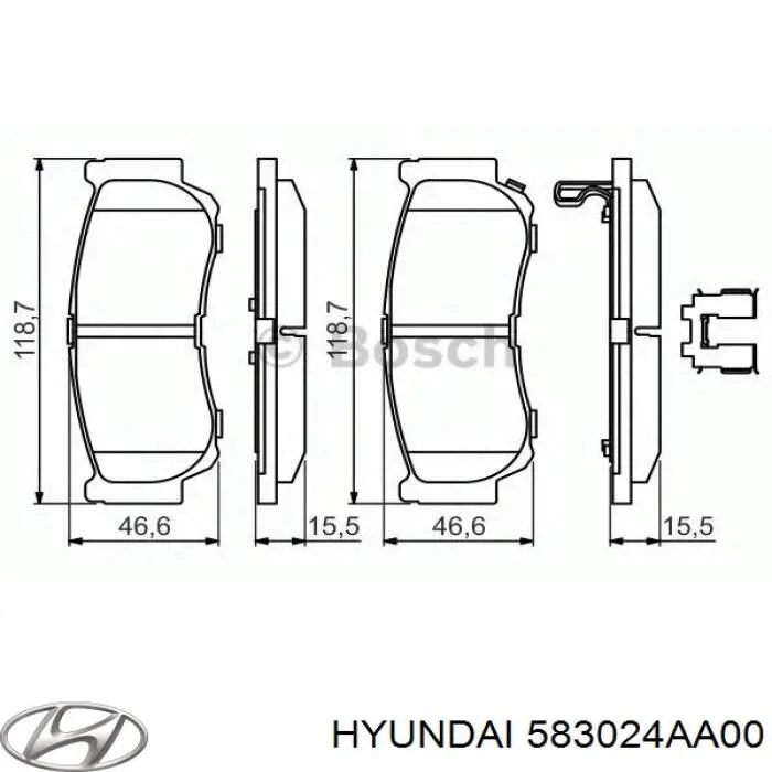 Задні гальмівні колодки Hyundai/Kia 583024AA00 ціна, від 17.78 USD