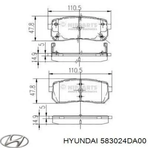 Купити 583024DA00 Hyundai/Kia Задні колодки