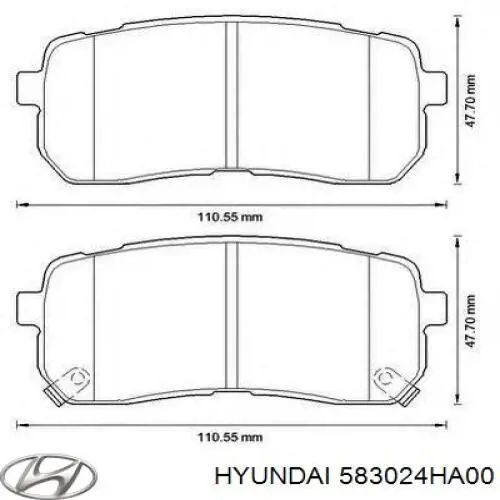 Купити 583024HA00 Hyundai/Kia Задні колодки