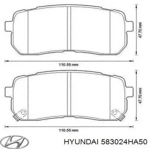 583024HA50 Hyundai/Kia колодки гальмові задні, дискові