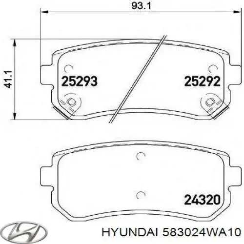 Колодки гальмові задні, дискові 583024WA10 Hyundai/Kia