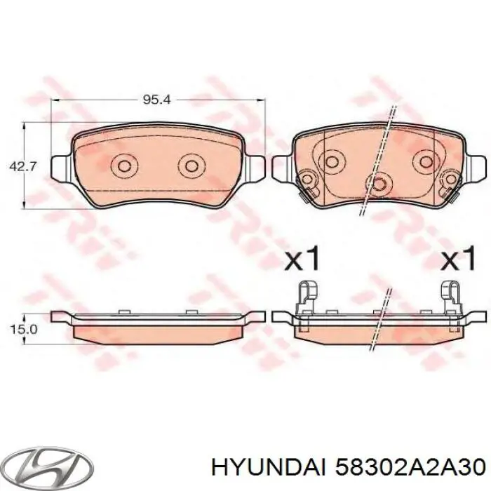 58302A2A30 Hyundai/Kia колодки гальмові задні, дискові