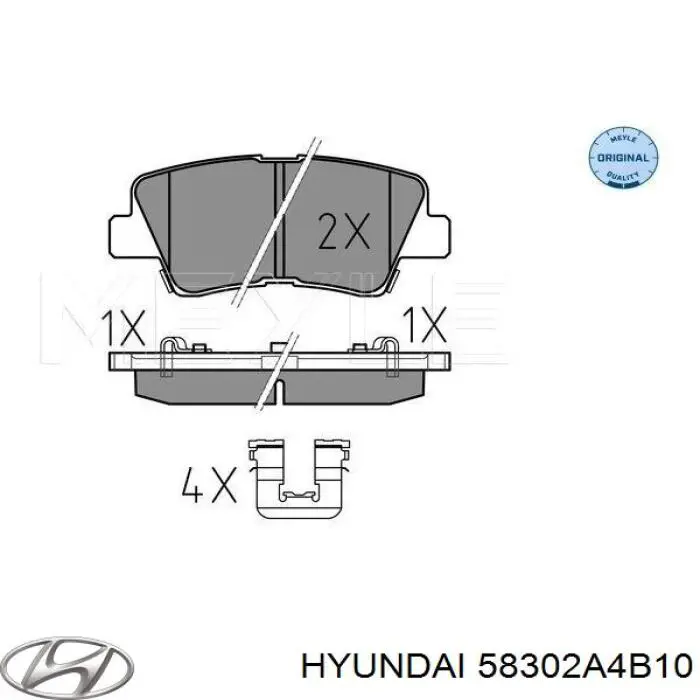 58302A4B10 Hyundai/Kia Колодки гальмівні задні, дискові