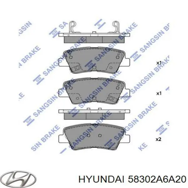 Задні гальмівні колодки 58302A6A20 Hyundai/Kia