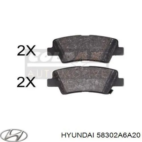 58302A6A20 Hyundai/Kia Колодки гальмівні задні, дискові