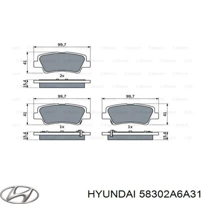 58302A6A31 Hyundai/Kia Колодки гальмівні задні, дискові