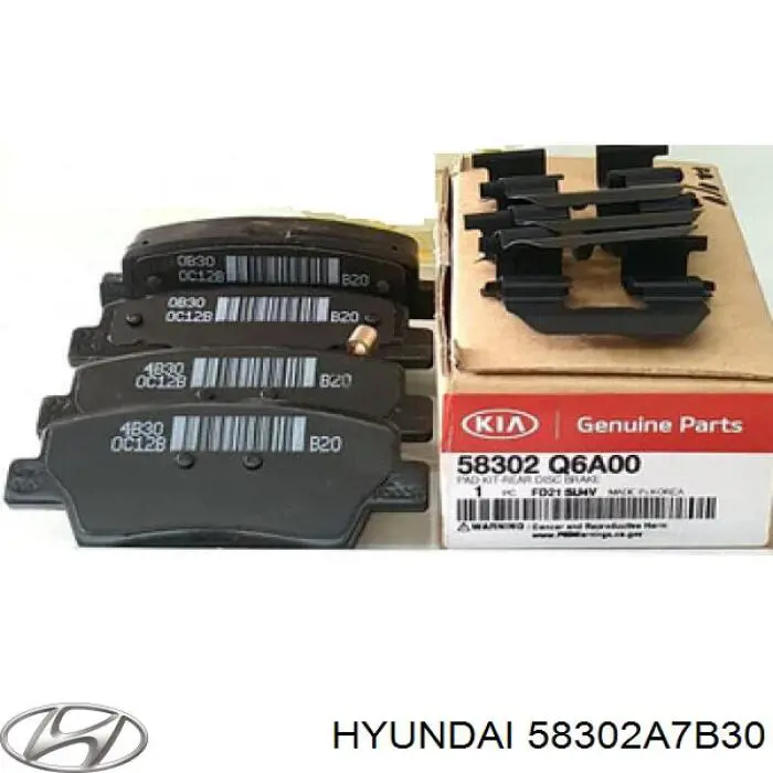 58302A7B30 Hyundai/Kia колодки гальмові задні, дискові