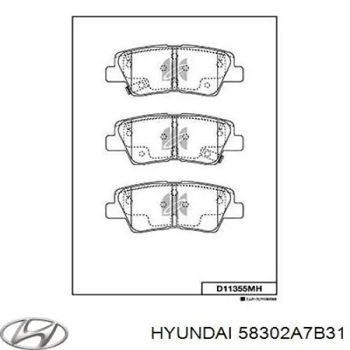 Задні гальмівні колодки 58302A7B31 Hyundai/Kia