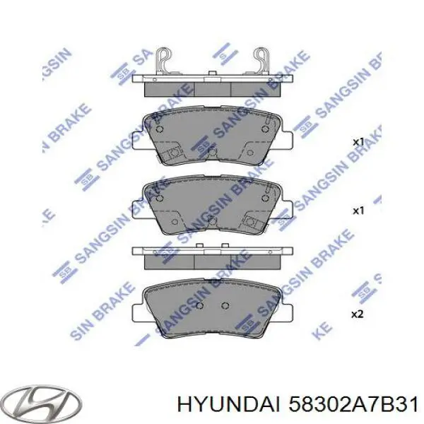 58302A7B31 Hyundai/Kia колодки гальмові задні, дискові