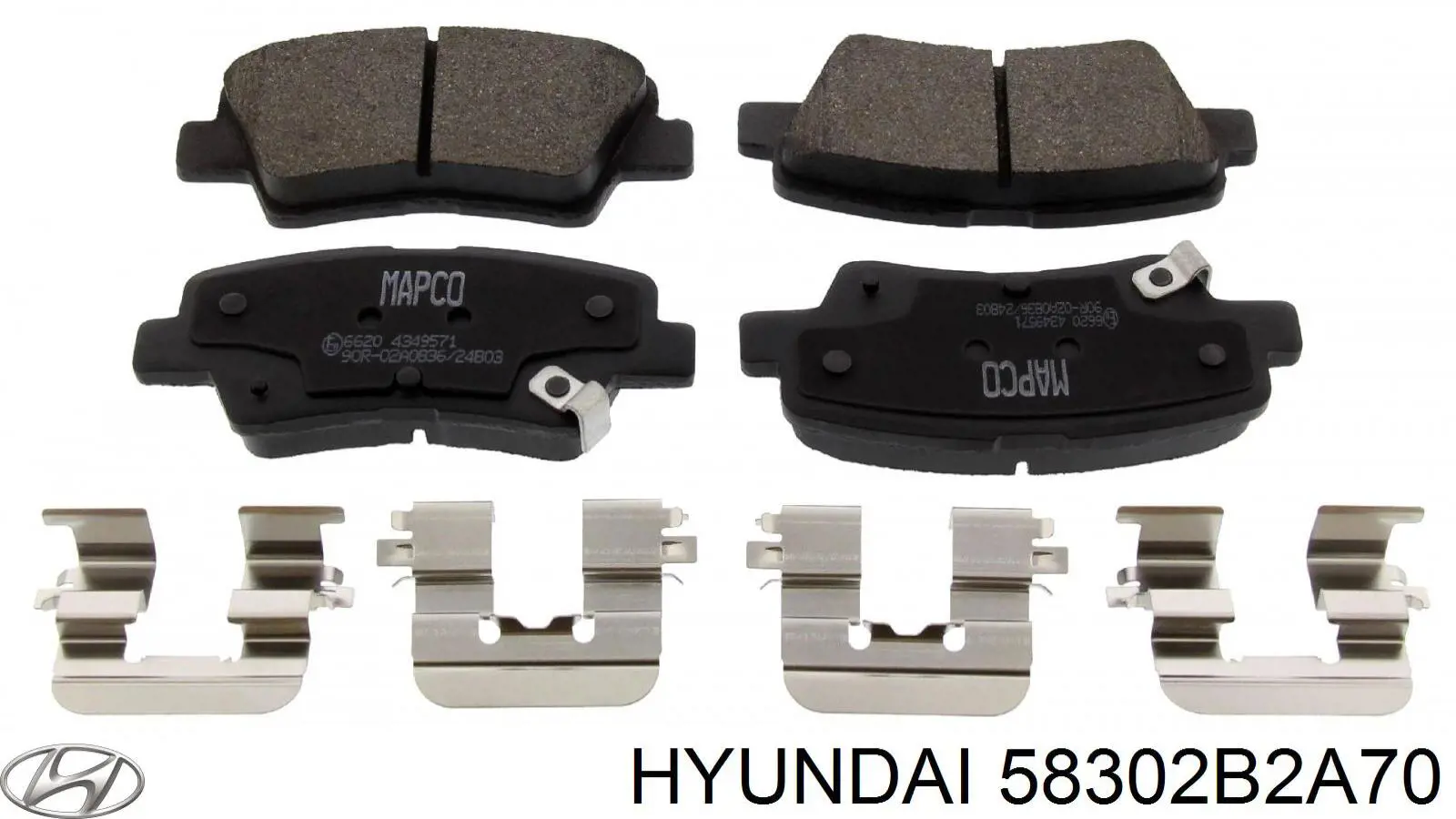 58302B2A70 Hyundai/Kia колодки гальмові задні, дискові