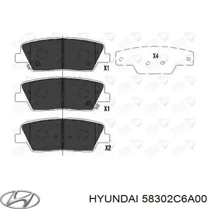 Задні гальмівні колодки 58302C6A00 Hyundai/Kia
