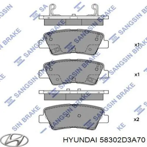 Задні гальмівні колодки Hyundai/Kia 58302D3A70 ціна, від 27.50 USD