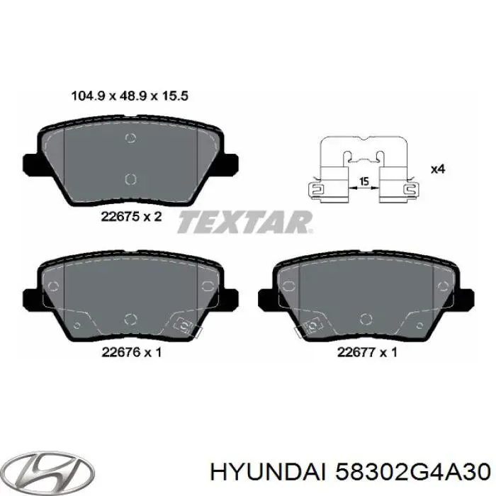 Колодки гальмові задні, дискові 58302G4A30 Hyundai/Kia