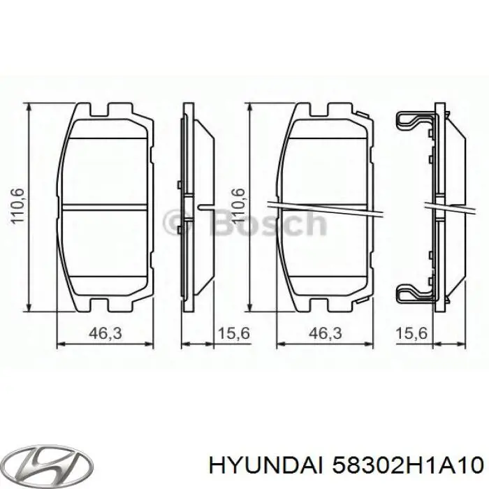Задні гальмівні колодки Hyundai/Kia 58302H1A10 ціна, від 20.50 USD