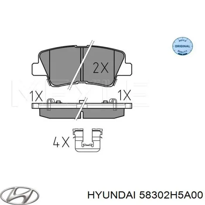 58302H5A00 Hyundai/Kia колодки гальмові задні, дискові
