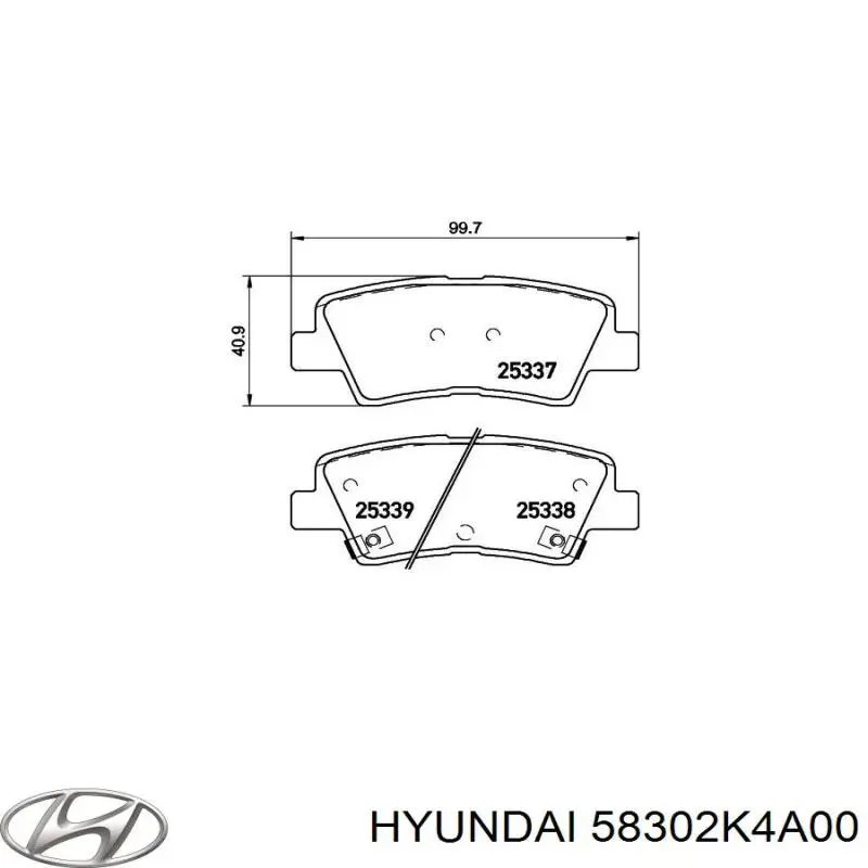 Задні гальмівні колодки Hyundai/Kia 58302K4A00 ціна, від 21.31 USD