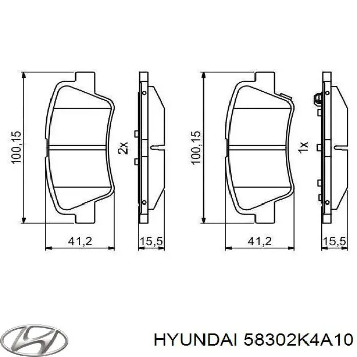 58302K4A10 Hyundai/Kia Колодки гальмівні задні, дискові