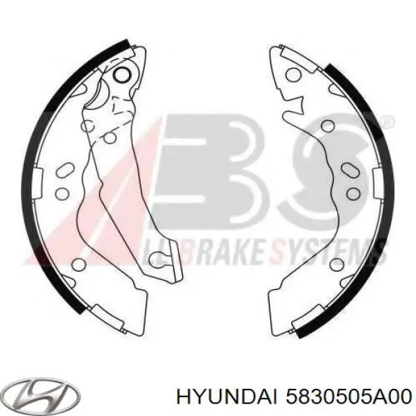 Колодки гальмові задні, барабанні 5830505A00 Hyundai/Kia