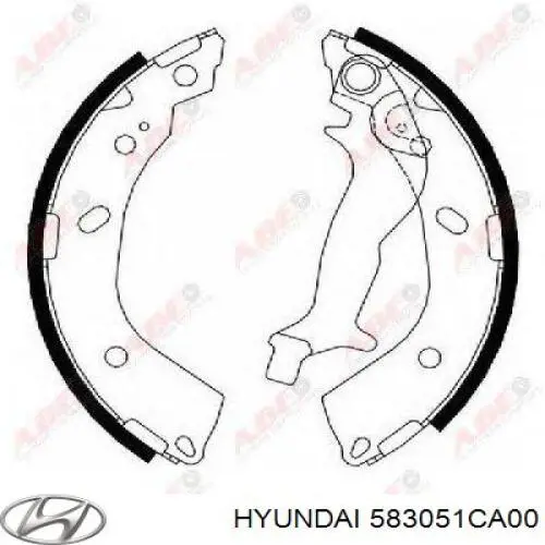 Колодки гальмові задні, барабанні 583051CA00 Hyundai/Kia