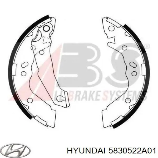 5830522A01 Hyundai/Kia колодки гальмові задні, барабанні