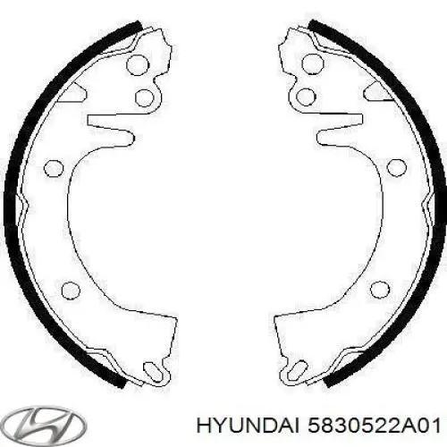 Купити 5830522A01 Hyundai/Kia Колодки гальмові задні, барабанні