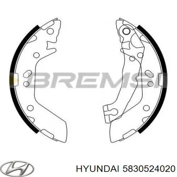 Колодки гальмові задні, барабанні 5830524020 Hyundai/Kia