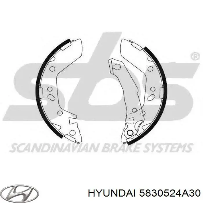 5830524A30 Hyundai/Kia колодки гальмові задні, барабанні
