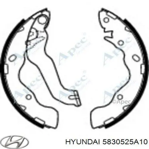 Колодки гальмові задні, барабанні Hyundai/Kia 5830525A10 ціна, від 20.97 USD