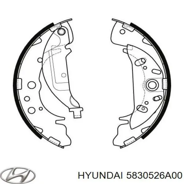 Гальма робочі задні ножні і гальмівні барабани Hyundai/Kia 5830526A00