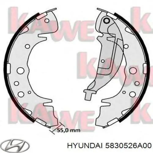 Купити 5830526A00 Hyundai/Kia Колодки гальмові задні, барабанні