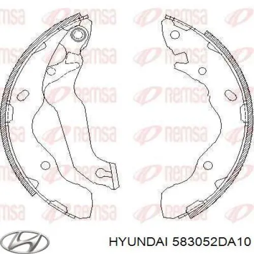 Колодки гальмові задні, барабанні Hyundai/Kia 583052DA10 ціна, від 24.34 USD