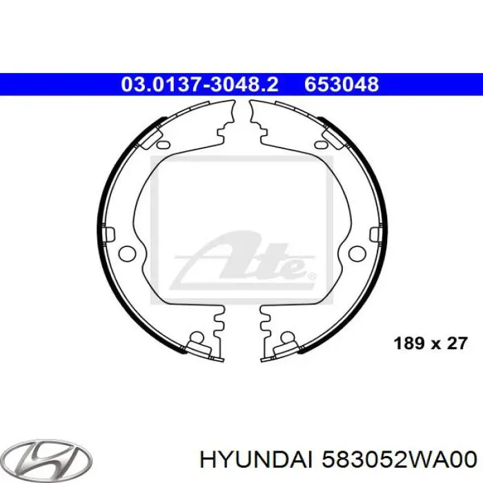 Колодки стоянкового гальма Hyundai/Kia 583052WA00
