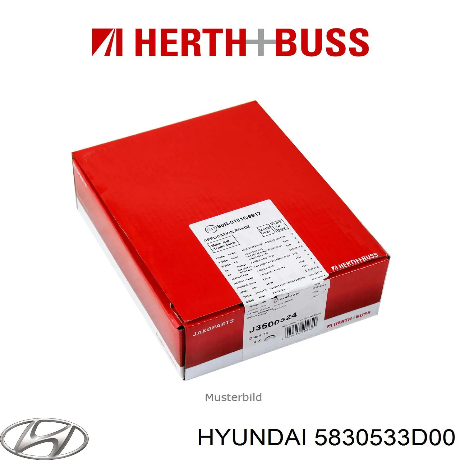 Колодки гальмові задні, барабанні 5830533D00 Hyundai/Kia