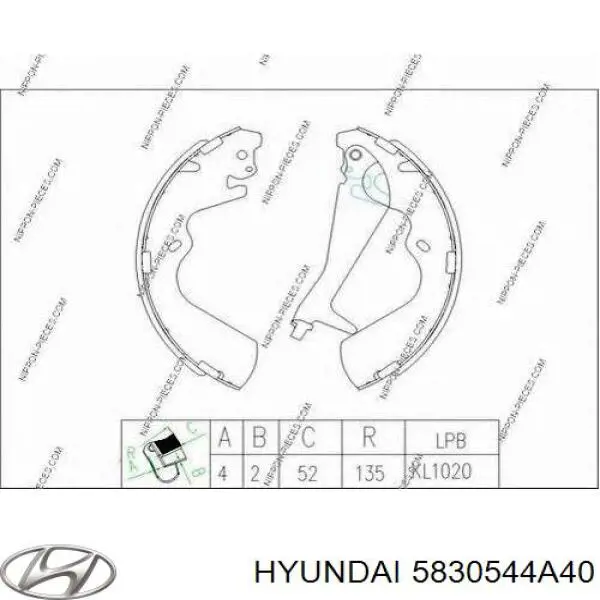 Колодки гальмові задні, барабанні 5830544A40 Hyundai/Kia