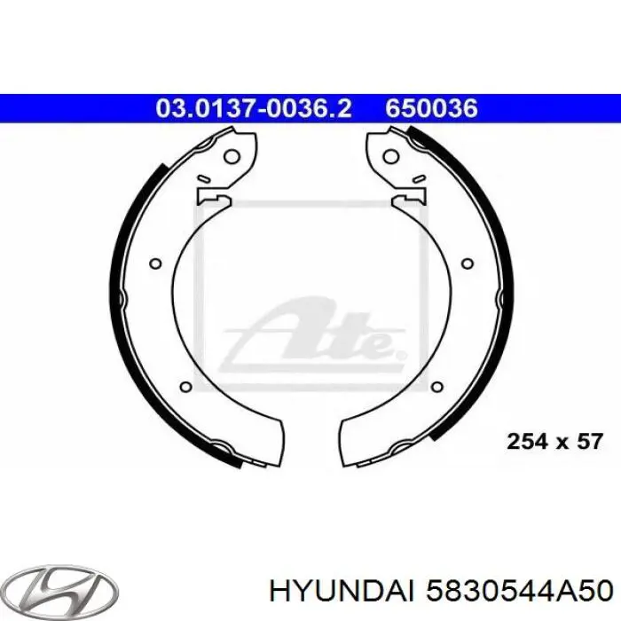 Колодки гальмові задні, барабанні Hyundai/Kia 5830544A50 ціна, від 28.29 USD