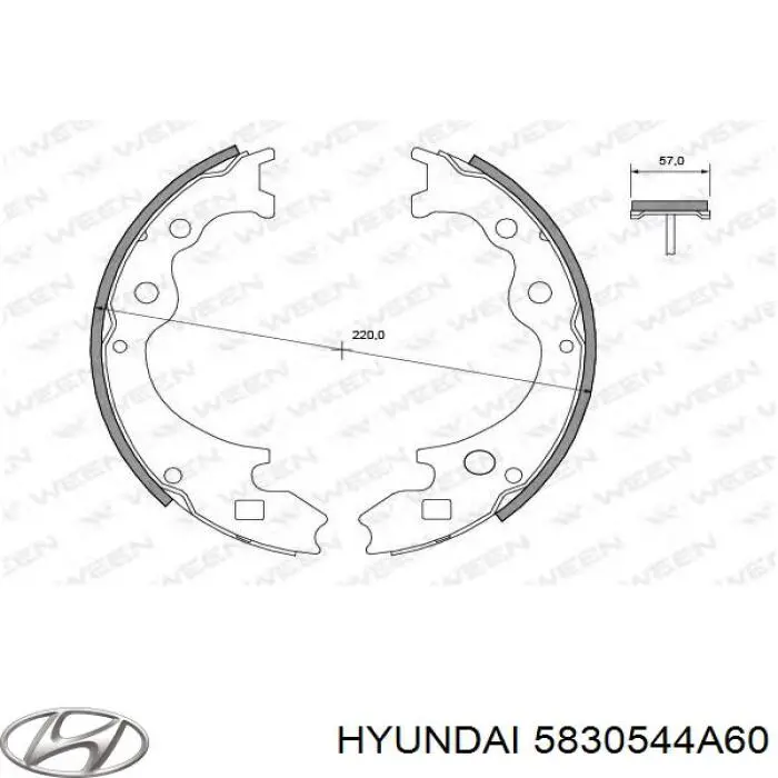 Купити 5830544A60 Hyundai/Kia Колодки гальмові задні, барабанні
