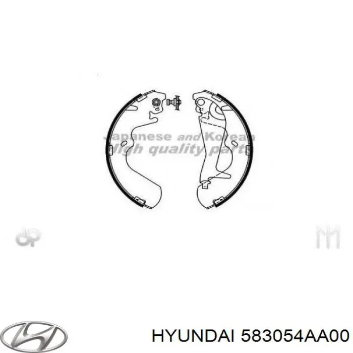 Купити 583054AA00 Hyundai/Kia Колодки гальмові задні, барабанні