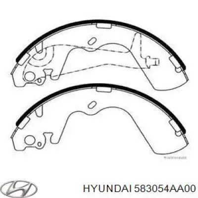 Колодки гальмові задні, барабанні 583054AA00 Hyundai/Kia