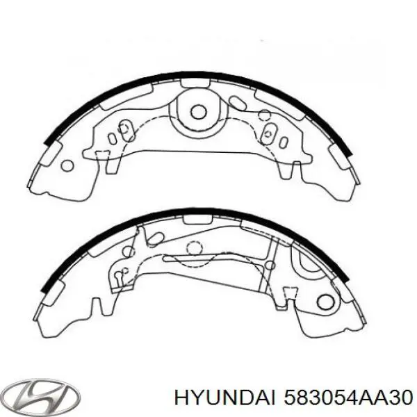 Купити 583054AA30 Hyundai/Kia Колодки гальмові задні, барабанні